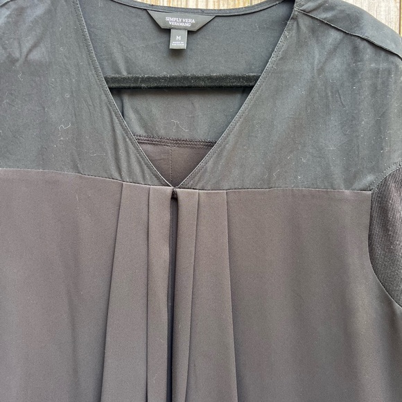 SIMPLY VERA VERA WANG V Neck Black Women’s Dress Medium - Picture 2 of 8